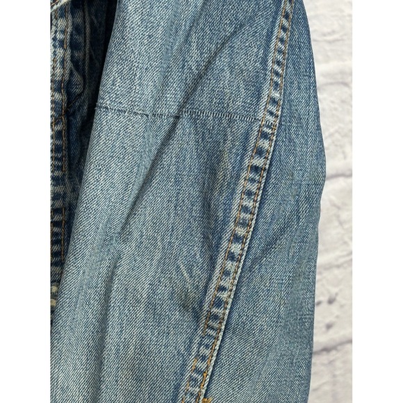 Vintage Levis Denim Trucker Jacket Blue Jean Distressed‎ Faded Mens - Picture 8 of 16